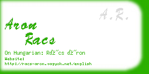 aron racs business card